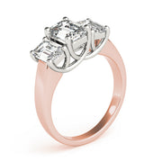 Emerald Cut Three Stone Diamond Ring in 10K/14K gold and platinum with certified lab-grown or natural diamonds