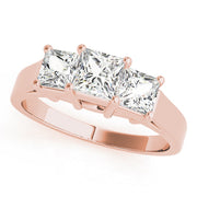 Statement Three-Stone Princess Diamond Engagement Ring in 10K/14K gold and platinum with certified lab-grown or natural diamonds