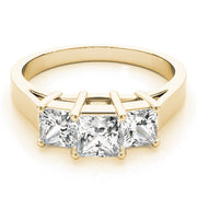 Statement Three-Stone Princess Diamond Engagement Ring in 10K/14K gold and platinum with certified lab-grown or natural diamonds