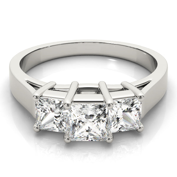 Statement Three-Stone Princess Diamond Engagement Ring in 10K/14K gold and platinum with certified lab-grown or natural diamonds