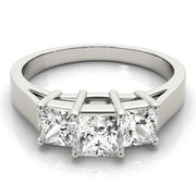 Statement Three-Stone Princess Diamond Engagement Ring in 10K/14K gold and platinum with certified lab-grown or natural diamonds