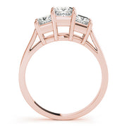 Statement Three-Stone Princess Diamond Engagement Ring in 10K/14K gold and platinum with certified lab-grown or natural diamonds