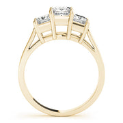 Statement Three-Stone Princess Diamond Engagement Ring in 10K/14K gold and platinum with certified lab-grown or natural diamonds