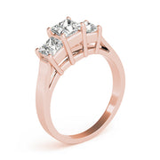 Statement Three-Stone Princess Diamond Engagement Ring in 10K/14K gold and platinum with certified lab-grown or natural diamonds