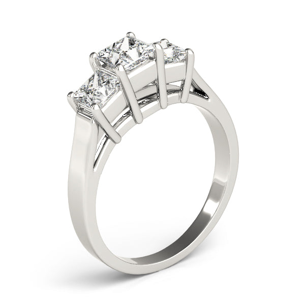 Statement Three-Stone Princess Diamond Engagement Ring in 10K/14K gold and platinum with certified lab-grown or natural diamonds