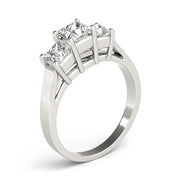 Statement Three-Stone Princess Diamond Engagement Ring in 10K/14K gold and platinum with certified lab-grown or natural diamonds