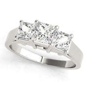 Statement Three-Stone Princess Diamond Engagement Ring in 10K/14K gold and platinum with certified lab-grown or natural diamonds
