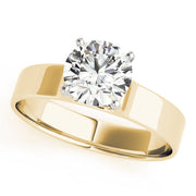 Lustrous Solitaires Round Diamond Engagement Ring in 10K/14K gold and platinum with certified lab-grown or natural diamonds