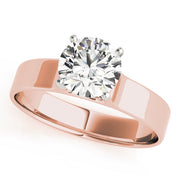 Lustrous Solitaires Round Diamond Engagement Ring in 10K/14K gold and platinum with certified lab-grown or natural diamonds