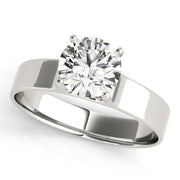 Lustrous Solitaires Round Diamond Engagement Ring in 10K/14K gold and platinum with certified lab-grown or natural diamonds