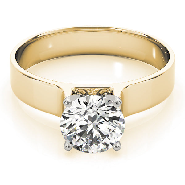Lustrous Solitaires Round Diamond Engagement Ring in 10K/14K gold and platinum with certified lab-grown or natural diamonds