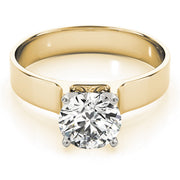 Lustrous Solitaires Round Diamond Engagement Ring in 10K/14K gold and platinum with certified lab-grown or natural diamonds