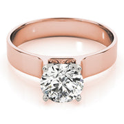 Lustrous Solitaires Round Diamond Engagement Ring in 10K/14K gold and platinum with certified lab-grown or natural diamonds