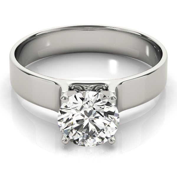Lustrous Solitaires Round Diamond Engagement Ring in 10K/14K gold and platinum with certified lab-grown or natural diamonds