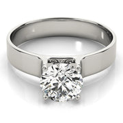 Lustrous Solitaires Round Diamond Engagement Ring in 10K/14K gold and platinum with certified lab-grown or natural diamonds