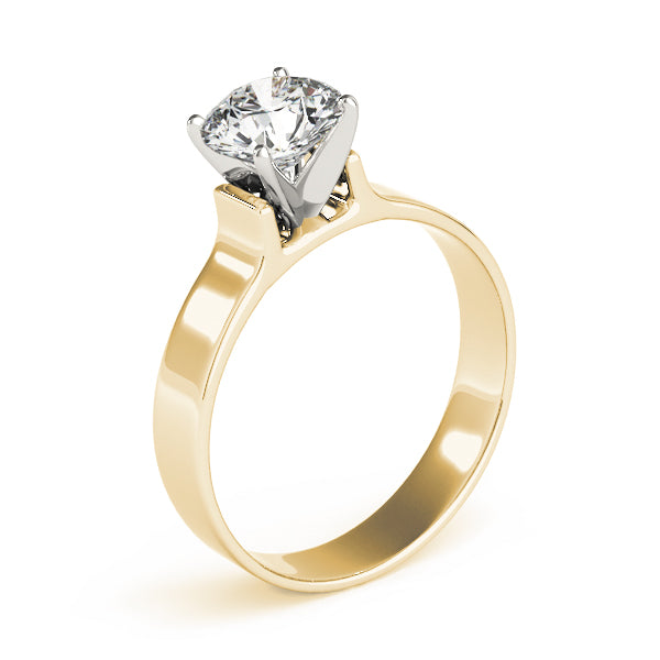 Lustrous Solitaires Round Diamond Engagement Ring in 10K/14K gold and platinum with certified lab-grown or natural diamonds
