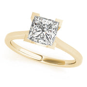 Refined Solitaires Princess Diamond Engagement Ring in 10K/14K gold and platinum with certified lab-grown or natural diamonds