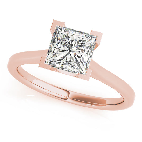 Refined Solitaires Princess Diamond Engagement Ring in 10K/14K gold and platinum with certified lab-grown or natural diamonds