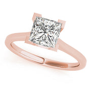 Refined Solitaires Princess Diamond Engagement Ring in 10K/14K gold and platinum with certified lab-grown or natural diamonds
