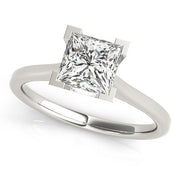 Refined Solitaires Princess Diamond Engagement Ring in 10K/14K gold and platinum with certified lab-grown or natural diamonds