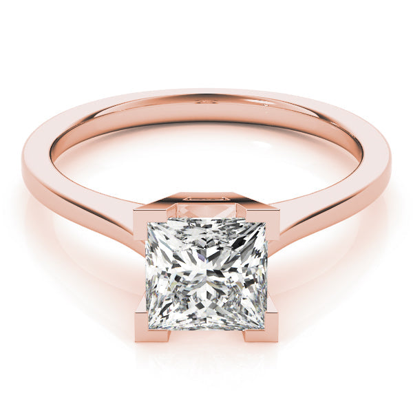 Refined Solitaires Princess Diamond Engagement Ring in 10K/14K gold and platinum with certified lab-grown or natural diamonds