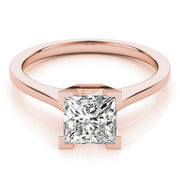 Refined Solitaires Princess Diamond Engagement Ring in 10K/14K gold and platinum with certified lab-grown or natural diamonds