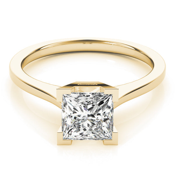 Refined Solitaires Princess Diamond Engagement Ring in 10K/14K gold and platinum with certified lab-grown or natural diamonds