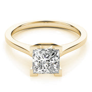 Refined Solitaires Princess Diamond Engagement Ring in 10K/14K gold and platinum with certified lab-grown or natural diamonds