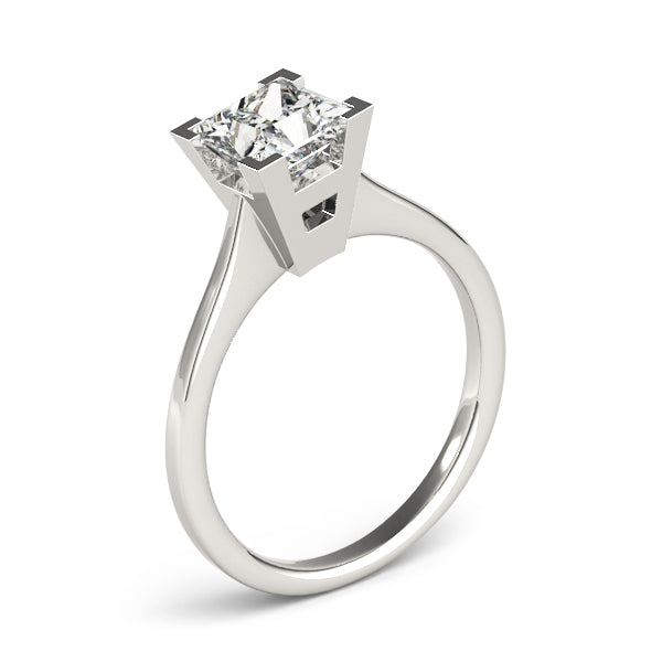 Refined Solitaires Princess Diamond Engagement Ring in 10K/14K gold and platinum with certified lab-grown or natural diamonds