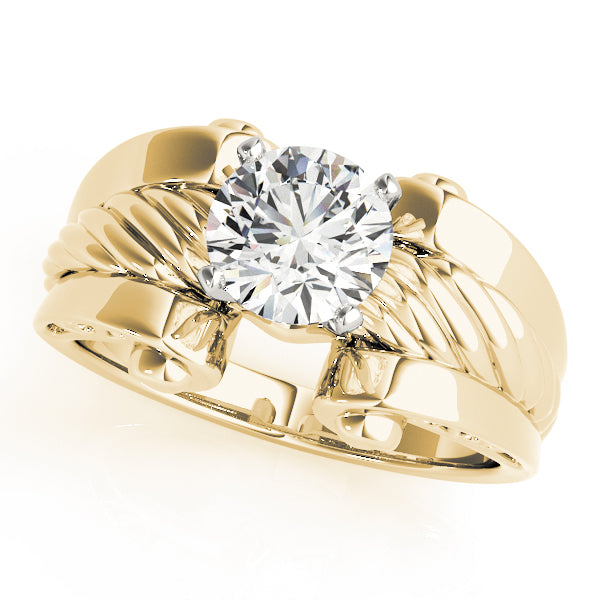 Dazzling Solitaires Any Shape Round Diamond Engagement Ring in 10K/14K gold and platinum with certified lab-grown or natural diamonds