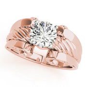 Dazzling Solitaires Any Shape Round Diamond Engagement Ring in 10K/14K gold and platinum with certified lab-grown or natural diamonds