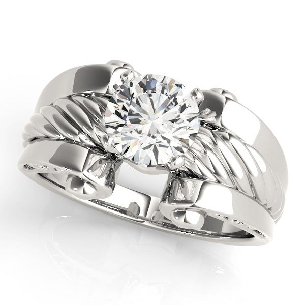 Dazzling Solitaires Any Shape Round Diamond Engagement Ring in 10K/14K gold and platinum with certified lab-grown or natural diamonds