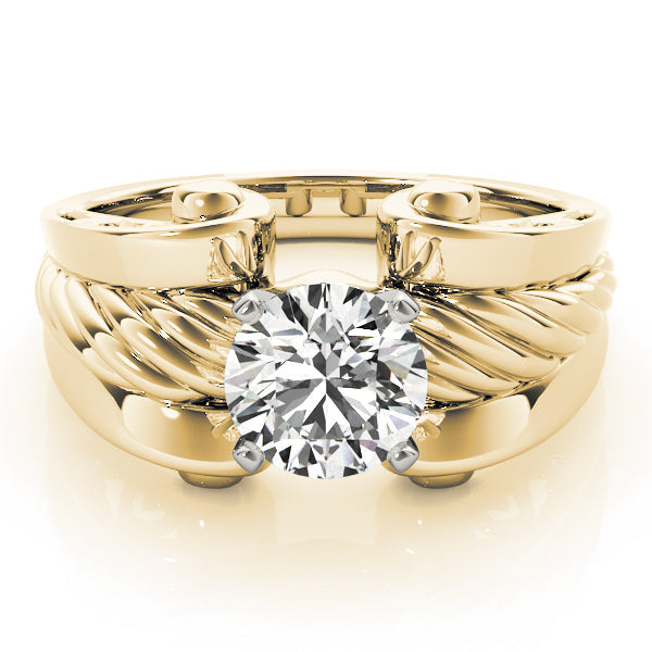 Dazzling Solitaires Any Shape Round Diamond Engagement Ring in 10K/14K gold and platinum with certified lab-grown or natural diamonds
