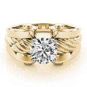 Dazzling Solitaires Any Shape Round Diamond Engagement Ring in 10K/14K gold and platinum with certified lab-grown or natural diamonds