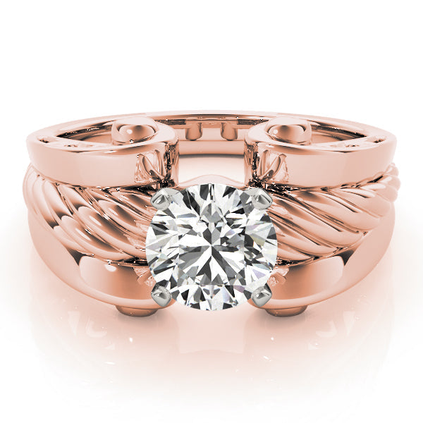 Dazzling Solitaires Any Shape Round Diamond Engagement Ring in 10K/14K gold and platinum with certified lab-grown or natural diamonds