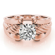 Dazzling Solitaires Any Shape Round Diamond Engagement Ring in 10K/14K gold and platinum with certified lab-grown or natural diamonds