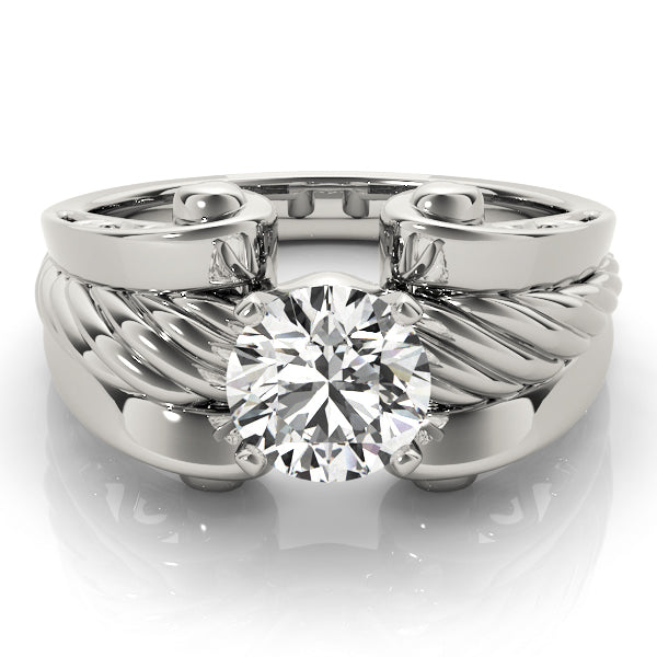 Dazzling Solitaires Any Shape Round Diamond Engagement Ring in 10K/14K gold and platinum with certified lab-grown or natural diamonds
