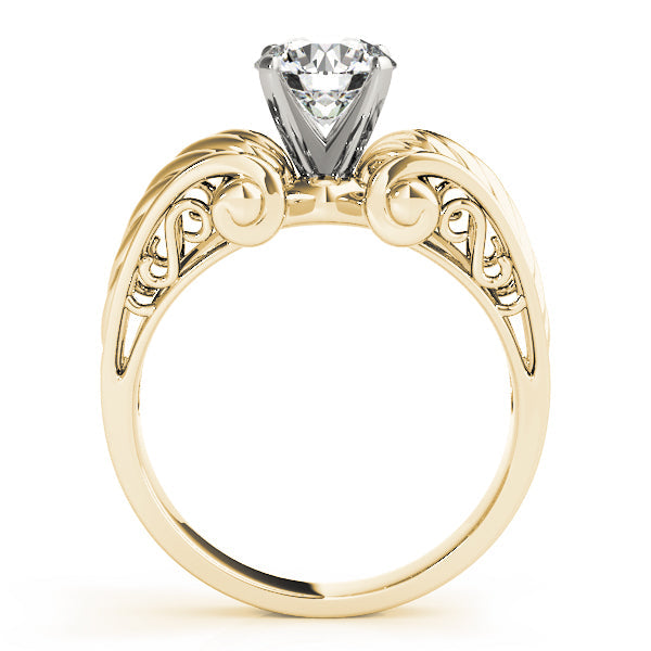 Dazzling Solitaires Any Shape Round Diamond Engagement Ring in 10K/14K gold and platinum with certified lab-grown or natural diamonds
