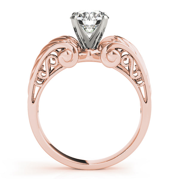 Dazzling Solitaires Any Shape Round Diamond Engagement Ring in 10K/14K gold and platinum with certified lab-grown or natural diamonds