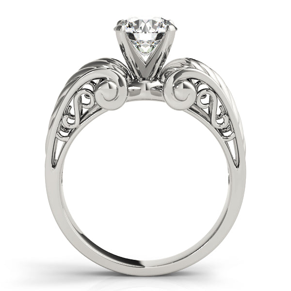 Dazzling Solitaires Any Shape Round Diamond Engagement Ring in 10K/14K gold and platinum with certified lab-grown or natural diamonds