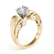 Dazzling Solitaires Any Shape Round Diamond Engagement Ring in 10K/14K gold and platinum with certified lab-grown or natural diamonds