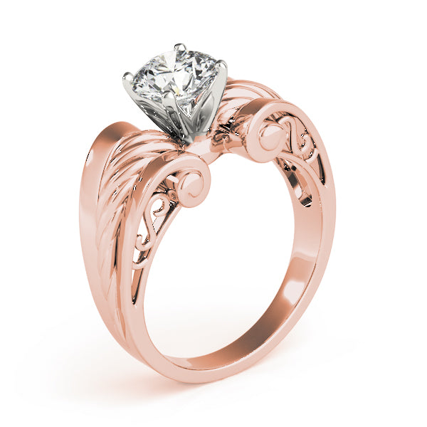 Dazzling Solitaires Any Shape Round Diamond Engagement Ring in 10K/14K gold and platinum with certified lab-grown or natural diamonds