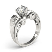 Dazzling Solitaires Any Shape Round Diamond Engagement Ring in 10K/14K gold and platinum with certified lab-grown or natural diamonds