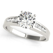Devoted Channel-Set Round Diamond Engagement Ring in 10K/14K gold and platinum with certified lab-grown or natural diamonds