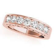 Filagree Sides Half Eternity Ring in Gold & Platinum