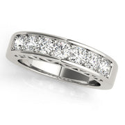 Filagree Sides Half Eternity Ring in Gold & Platinum
