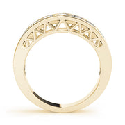 Filagree Sides Half Eternity Ring in Gold & Platinum