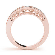 Filagree Sides Half Eternity Ring in Gold & Platinum