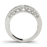 Filagree Sides Half Eternity Ring in Gold & Platinum