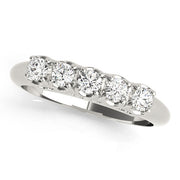 Prong Set Half Eternity Ring in Gold & Platinum
